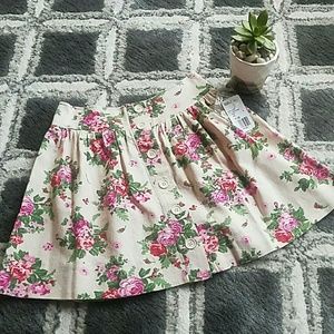 NWT F21 Button up Floral Mini Flare Skirt